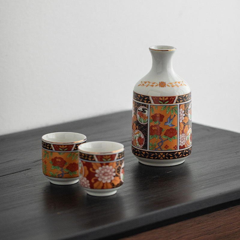 Gohobi Japanese Hasama Burnt Ceramic Hip Flask Set Tea Set Sake Set [Made In Japan]
