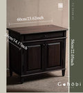[賦山敘 x Gohobi] Gohobi Shanghai Style Teak Tea Cabinet – Solid Wood Retro Tea Table Side Cabinet