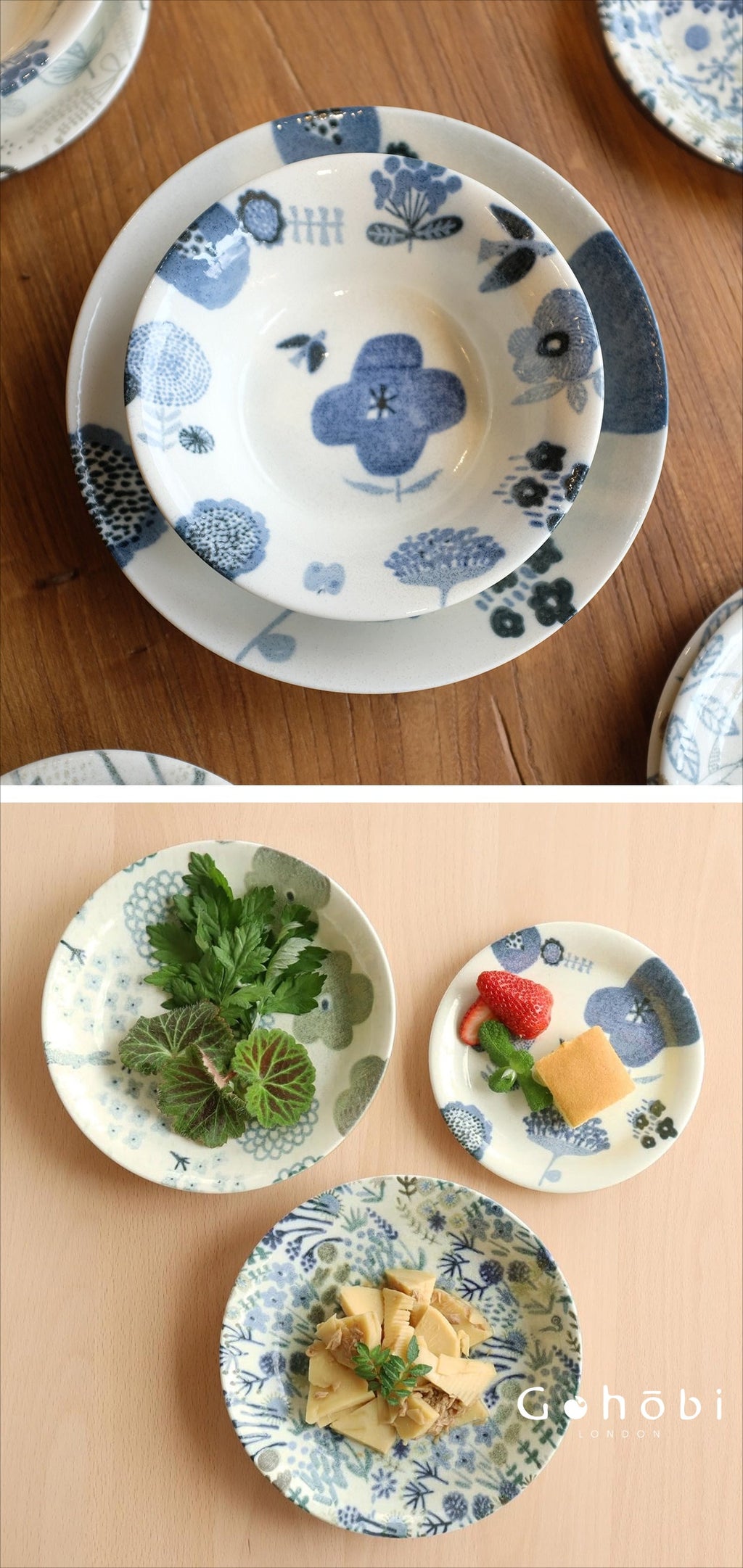 Gohobi Japanese Minoya Ceramic Small Plate [Made in Japan] – Underglaze Minoyaki Tableware