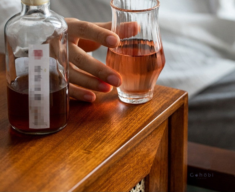 Gohobi Handmade Striped Glass Aroma Tea Cup --Ideal for Matcha, Lattes & Desserts