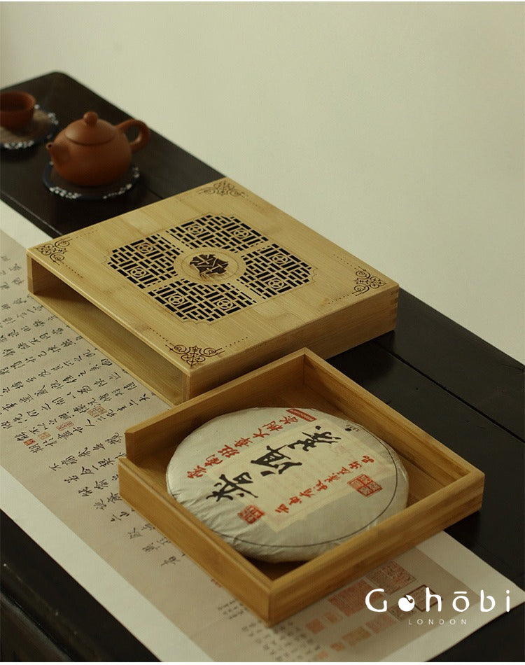 Gohobi Bamboo Pu’er Tea Tray – Multi-Layer Drawer Style Gongfu Tea Tray