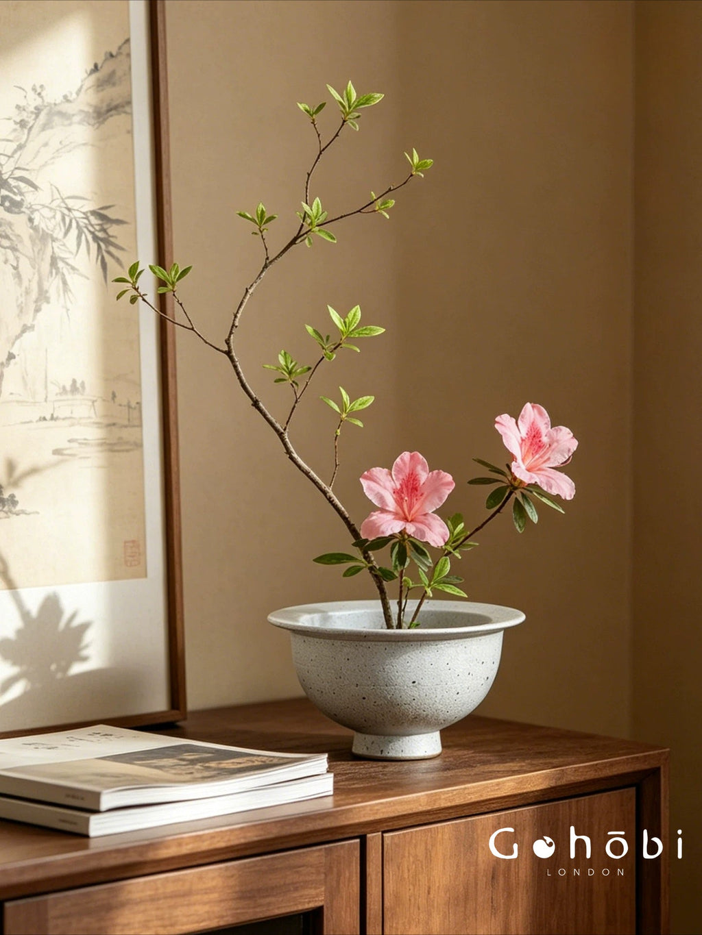 Gohobi Japanese Ikebana Mini Ceramic Vase – Jingdezhen Wabi-Sabi Hydroponic Plant Vessel