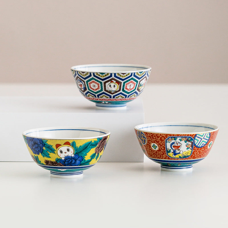 Gohobi Japanese Doraemon Tea Cup and Ceramic Plate Set [Made In Japan]