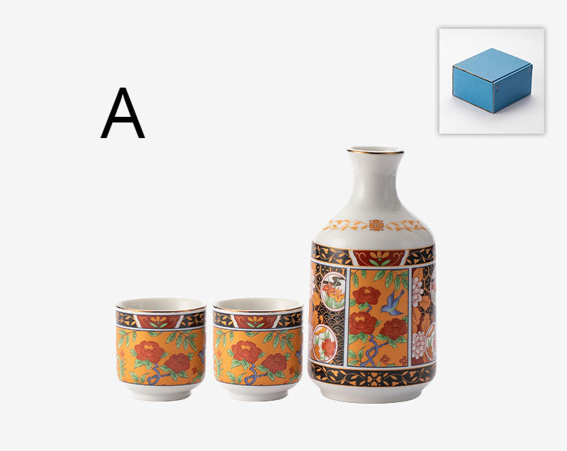 Gohobi Japanese Hasama Burnt Ceramic Hip Flask Set Tea Set Sake Set [Made In Japan]