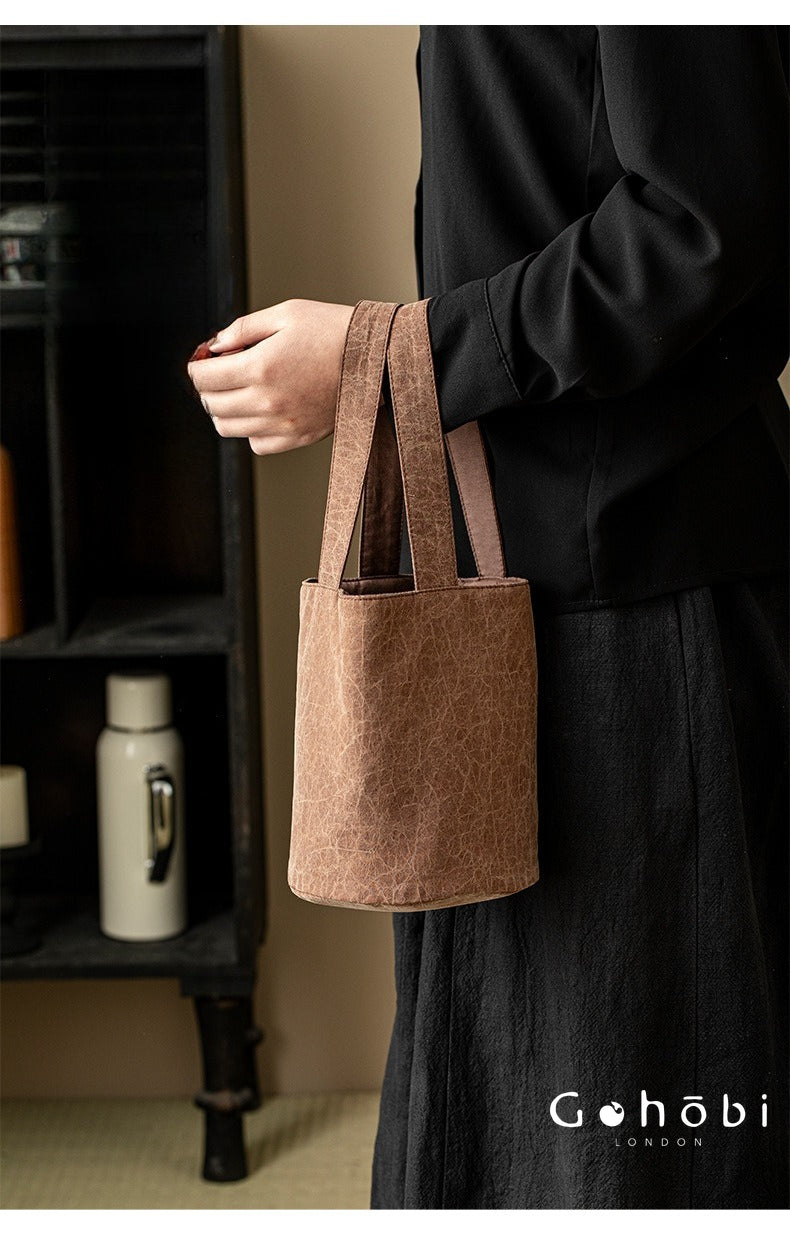 Gohobi Xiangyun Silk Tote Bag – Handmade Retro Bucket Handbag