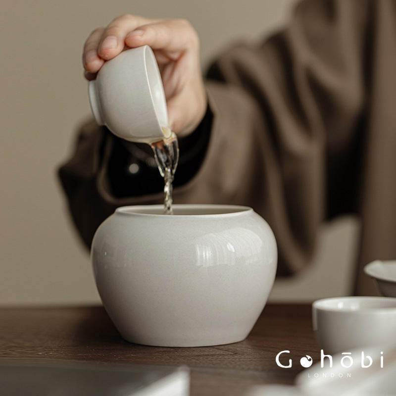 Gohobi Plant Ash Ceramic Wastewater Bowl – Dry Brew Tea Water Storage Tank