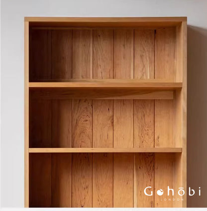 Gohobi Handmade Solid Wood Storage Cabinet – Multi-Layer Wooden Shelving Unit for Living Room or Study | FSC Certified Furniture
