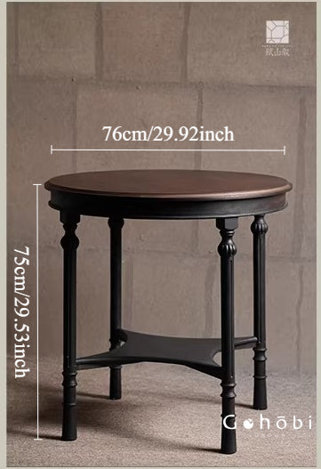 [賦山敘 x Gohobi] Gohobi Wabi-Sabi Teak Wood Tea Table – Round Solid Wood Tea Table