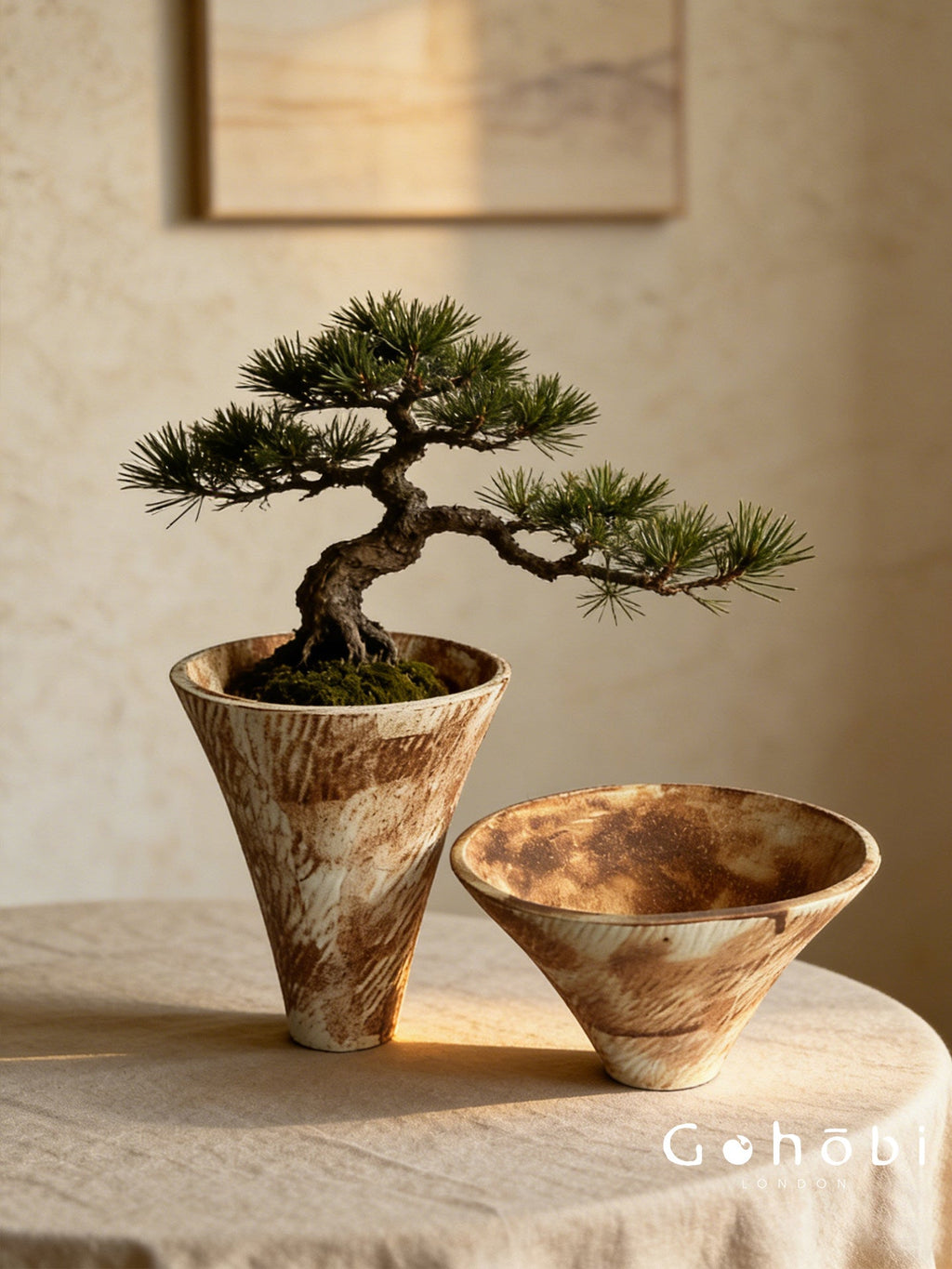 Gohobi Japanese Ikebana Ceramic Flower Pot – Jingdezhen Wabi-Sabi Desktop Planter