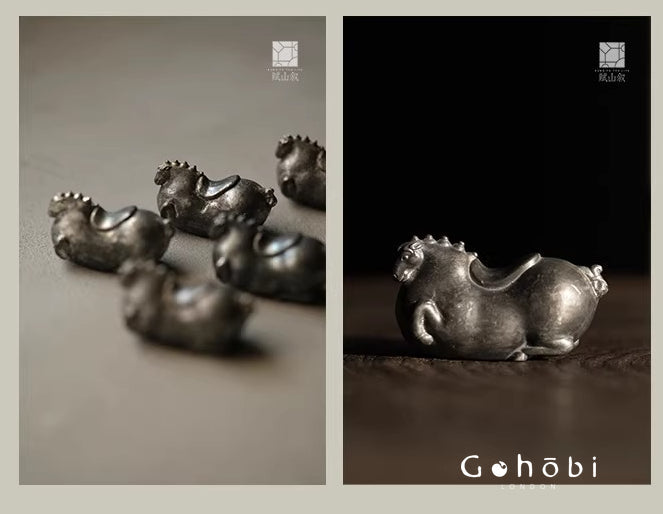 [賦山敘 x Gohobi] Gohobi Metal Tea Pet Ornament – Qilin Horse, Mandarin Duck & Pixiu Tea Table Figurine