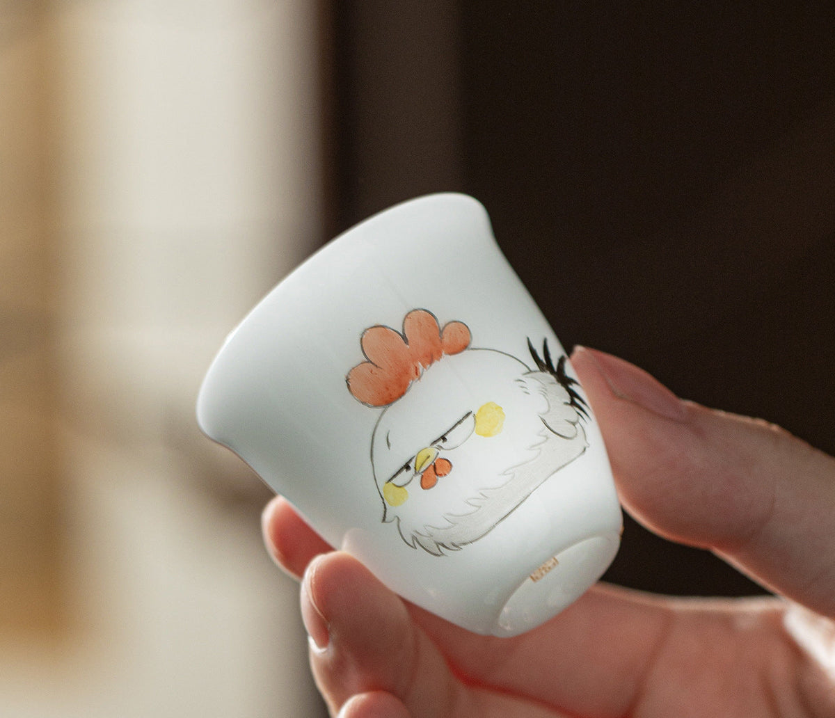 Gohobi White Jade Clay Chinese Zodiac Gongfu Tea Cup – Personal Ceramic Master Cup for Home Use and Gift