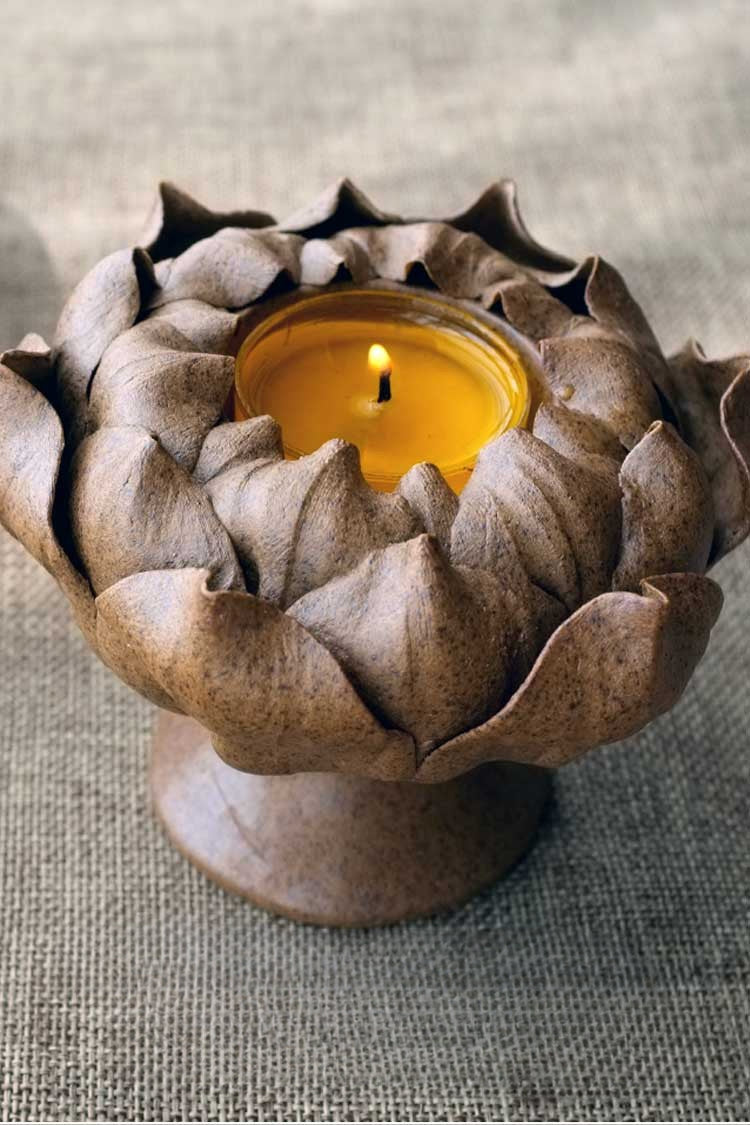Gohobi Ceramic Lotus Candle Holder