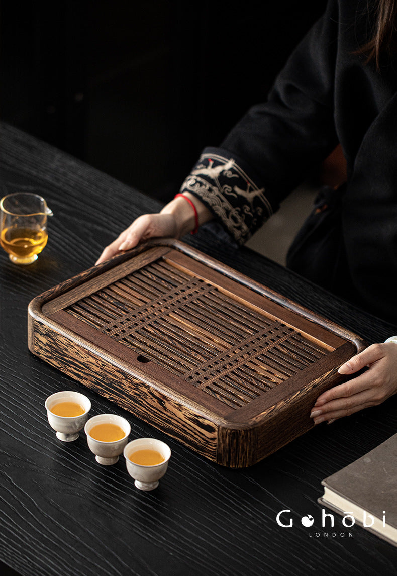 Gohobi Solid Wood Water Storage Tea Tray – Chinese Gongfu Tea Table Tray