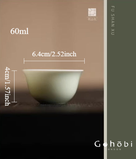 [賦山敘 x Gohobi] Gohobi 60ml Gongfu Tea Cup – Ceramic Tea Tasting Guest Cup for Kung Fu Tea Set