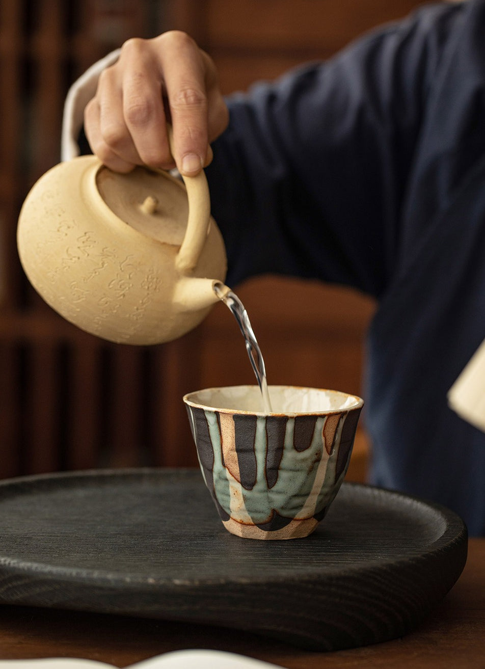 Gohobi Japanese Minoyaki Retro Coarse Pottery Teacup – Wabi Sabi Handmade Ceramic Master Cup | Made in Japan
