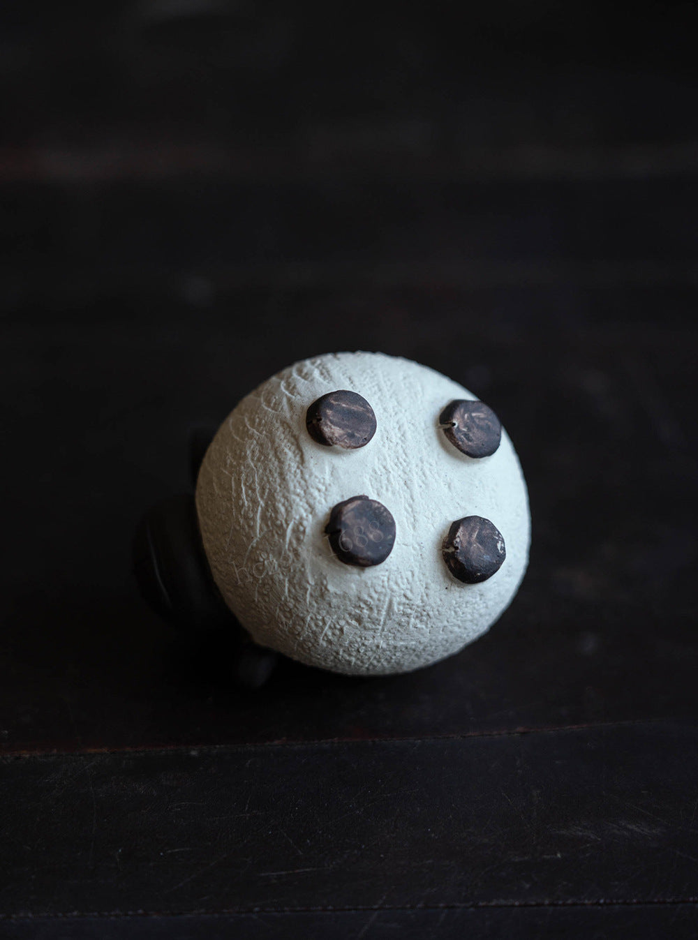 Gohobi Handmade Ceramic YiXing Clay White and Black Sheep Ornament Tea pet