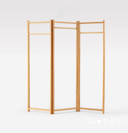 Gohobi Solid Wood Screen Coat Rack – Red Oak or Black Walnut Folding Hanger with Three or Four Panel Options | FSC Certified Furniture