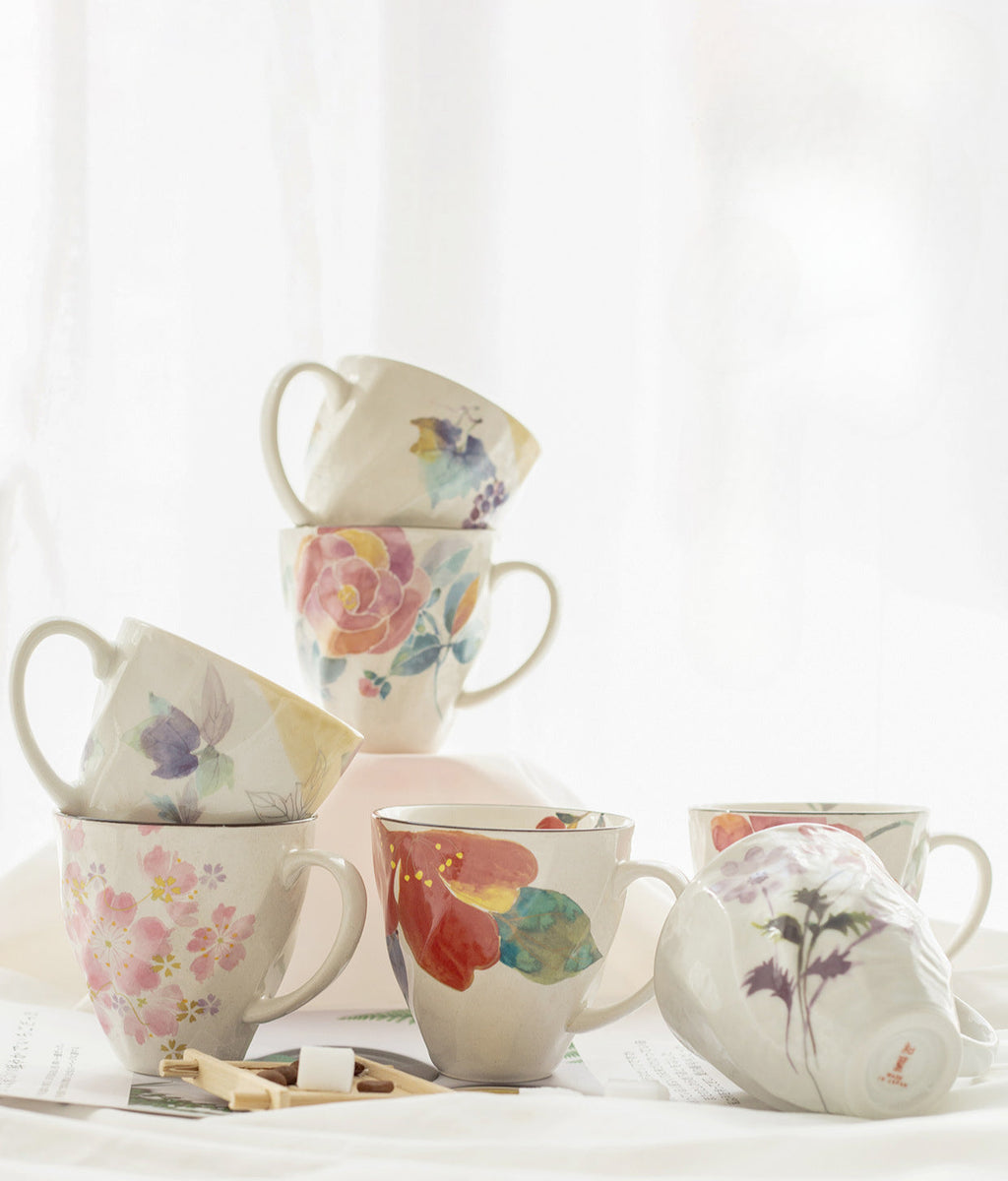 Gohobi Japanese Flowers Mug Coffee Cup [Made In Japan]