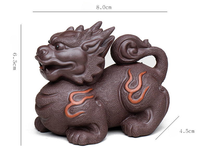 Gohobi Handmade Ceramic YiXing Clay Qilin Ornament Tea pet