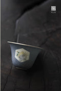 [賦山敘 x Gohobi] “Splash-Blue Stone & Poetry” Teacup Set – 3pcs Handcrafted Jingdezhen Ceramic Gongfu Tasting Cups