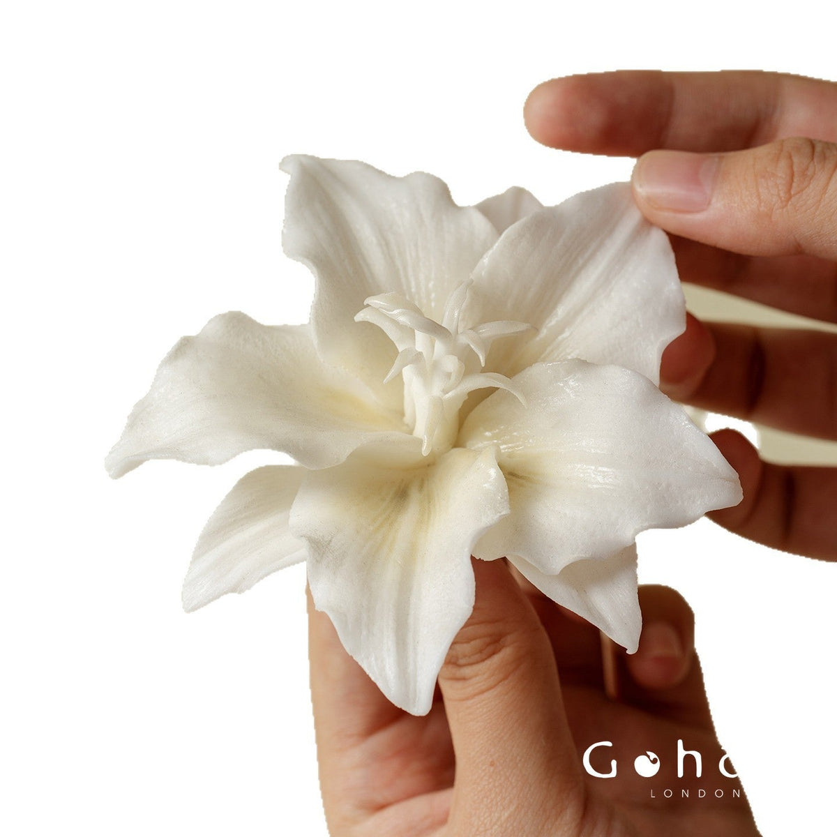 Gohobi Handmade Floral Incense Holder 003 - Blue and White Lilly