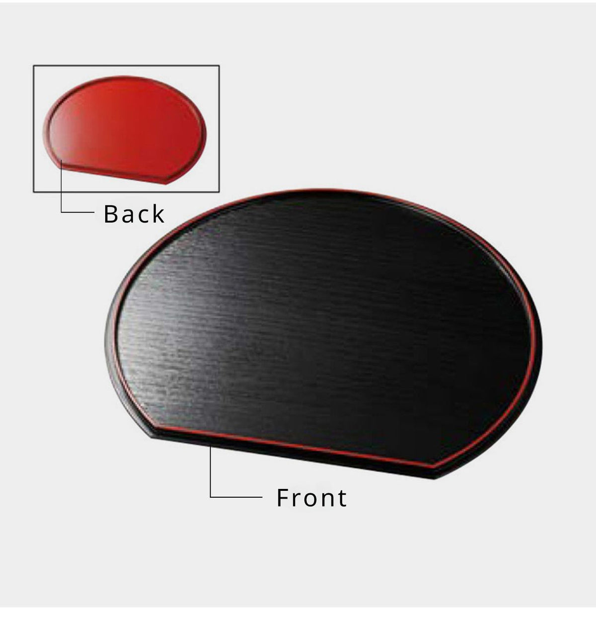 Gohobi Japanese Resin Half-Moon Dinner Plate Decorative Tray [Made In Japan]