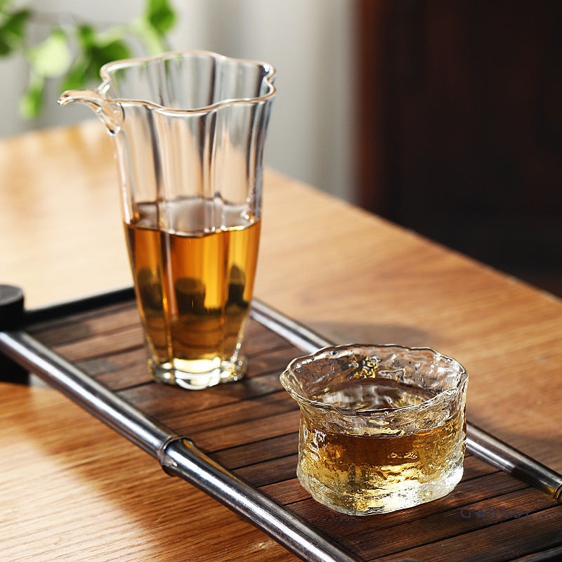 Gohobi Handmade Wabi Sabi Round and Square Glass Tea Cup