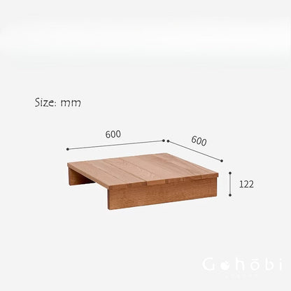 Gohobi Handmade Solid Wood Tatami Floor Platform – Japanese Style Red Oak & Black Walnut Bay Window Seating | FSC Certified Furniture