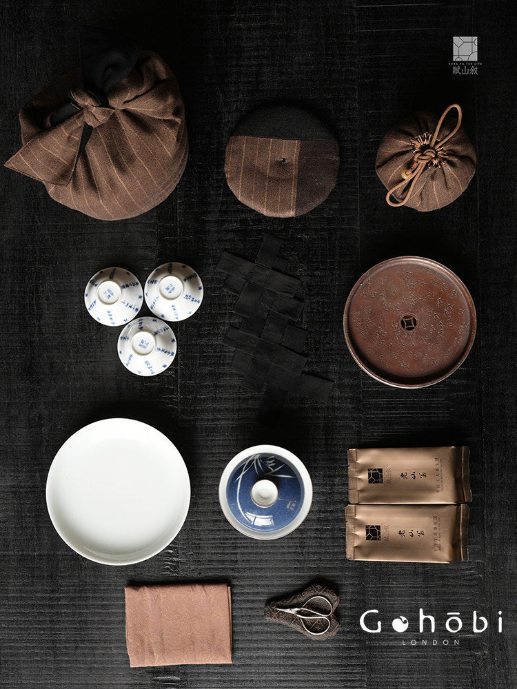 [賦山敘 x Gohobi] Gohobi Woven Flax Travel Tea Bag – Portable Teapot and Teacup Storage Pouch