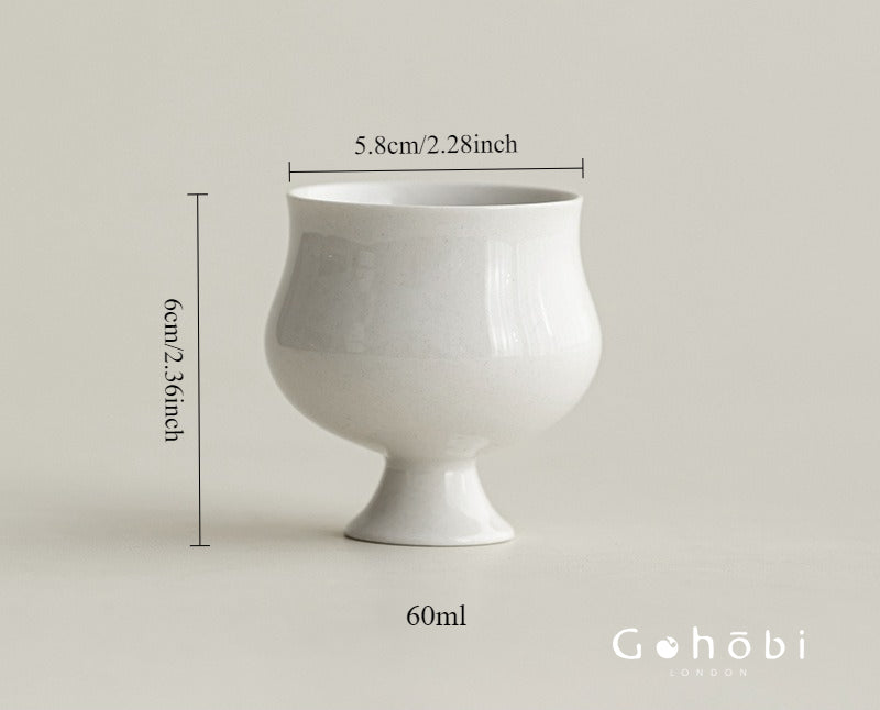 Gohobi Wood Ash Glaze High Foot Teacup – Song Style Bergamot Gongfu Master Cup