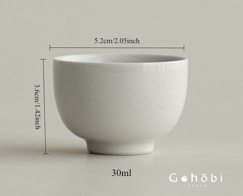 Gohobi Plant Ash Glaze Meditation Teacup – Thin Porcelain Small Gongfu Tea Cup