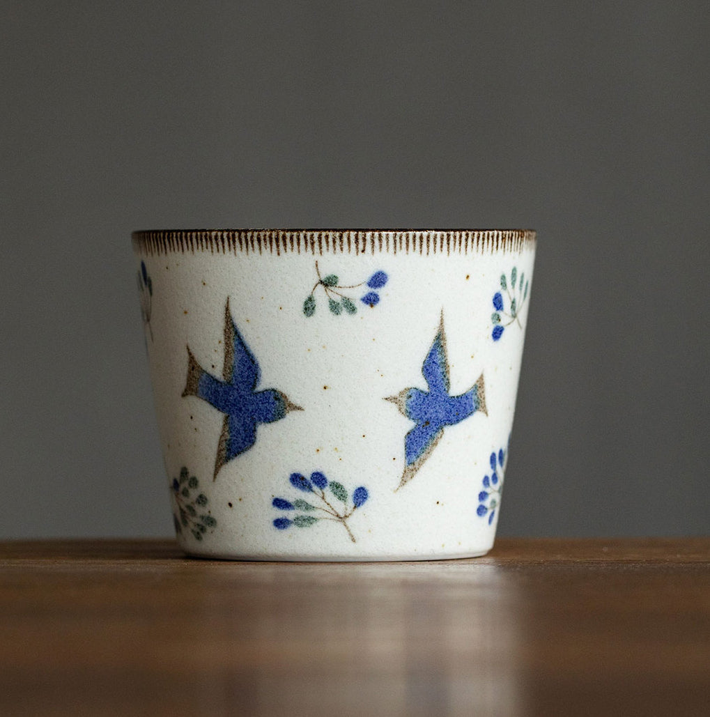 Gohobi Japanese Mino-Fired Squirrel Swallow Ceramic Cups and mugs [Made In Japan]