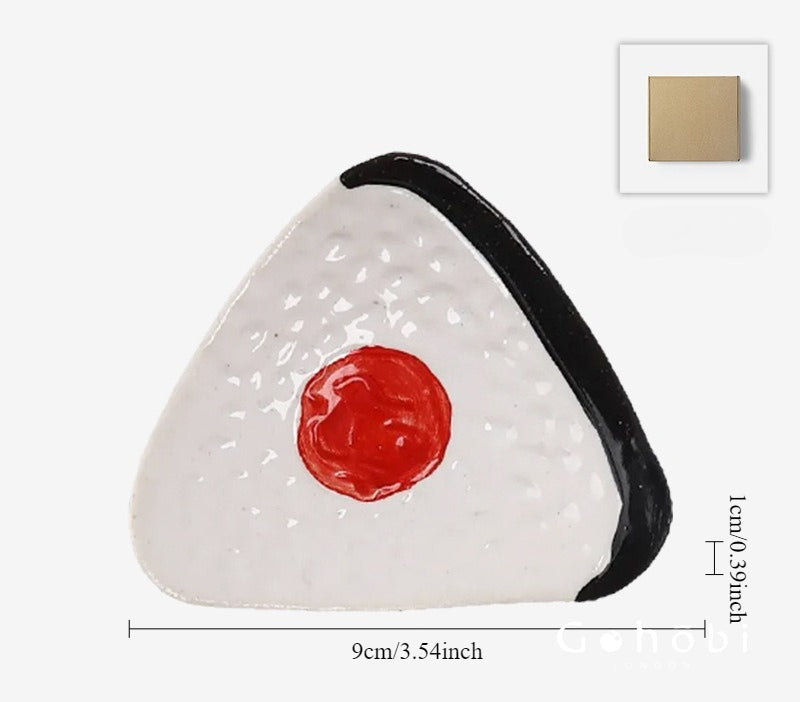 Gohobi Japanese Rice Ball Small Plate Sauce Dipping Plate for Japanese Food [Made in Japan]