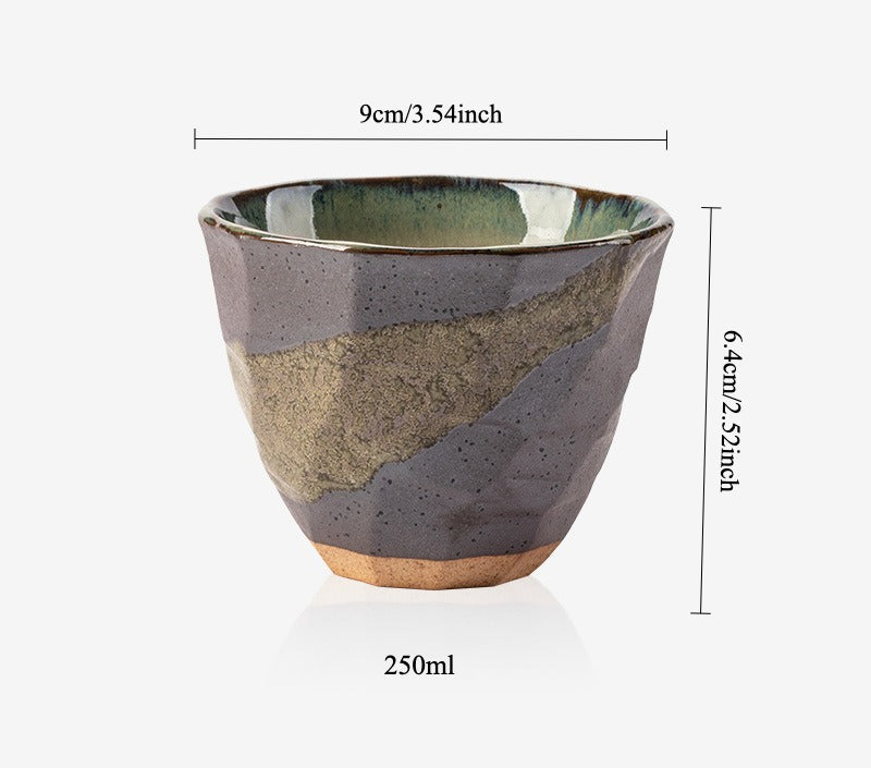 Gohobi Japanese Minoyaki Retro Coarse Pottery Teacup – Wabi Sabi Handmade Ceramic Master Cup | Made in Japan