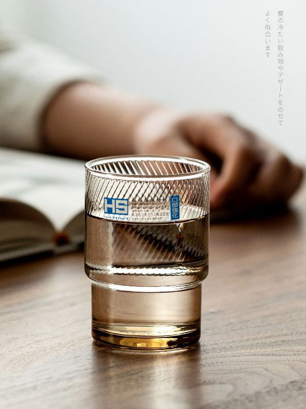 Gohobi Japanese Stackable Diagonal Glass Water Cup [Made In Japan]
