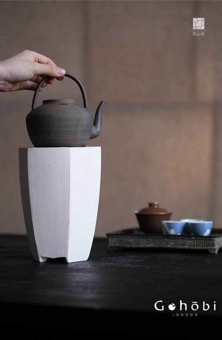 [賦山敘 x Gohobi] Gohobi Old Rock Clay Teapot with Lifting Beam – Chaoshan Gongfu Tea Kettle for Open Flame