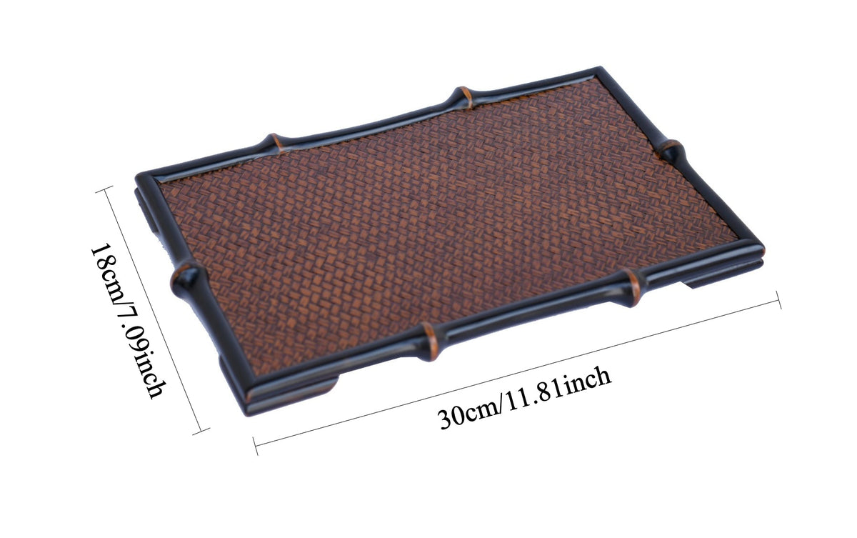 Gohobi Bamboo Woven Tea Tray – Portable Dry Brewing Tea Tray Pot Holder
