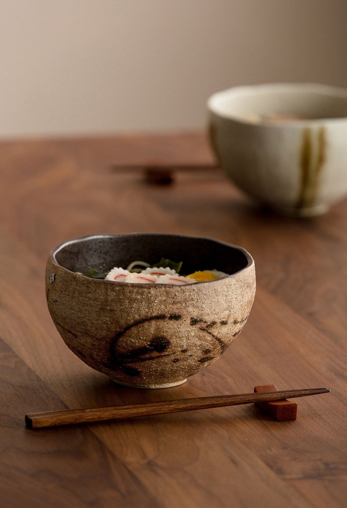 Gohobi Japanese Minoyaki Coarse Pottery Rice Bowl – Wabi Sabi Handmade Soup Bowl | Made in Japan