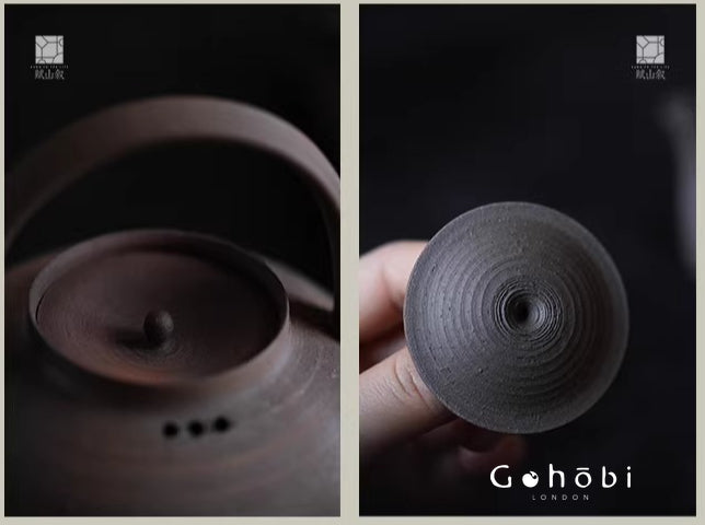 [賦山敘 x Gohobi] Gohobi Old Rock Clay Teapot with Lifting Beam – Chaoshan Gongfu Tea Kettle for Open Flame