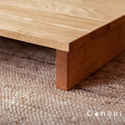 Gohobi Handmade Solid Wood Tatami Floor Platform – Japanese Style Red Oak & Black Walnut Bay Window Seating | FSC Certified Furniture