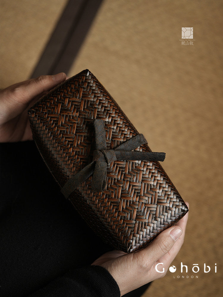 [賦山敘 x Gohobi] Gohobi Bamboo Travel Tea Box – Portable Tea Set Storage Bag with Carry Strap
