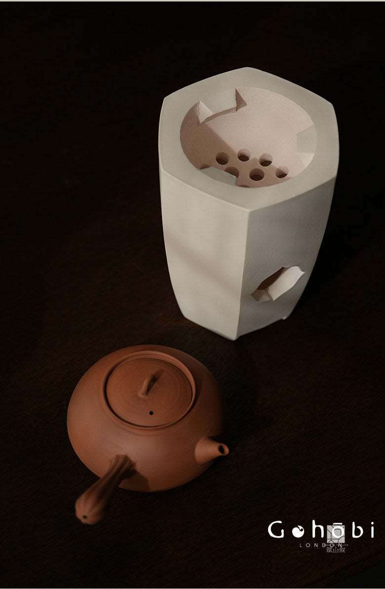 [賦山敘 x Gohobi] Gohobi Hexagonal Begonia Charcoal Tea Stove – Chaozhou White Clay Gongfu Tea Stove