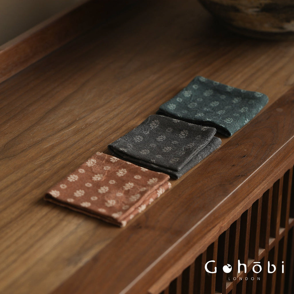 Gohobi Retro Lotus Tea Towel – Thick Absorbent Zen Tea Cloth for Tea Table