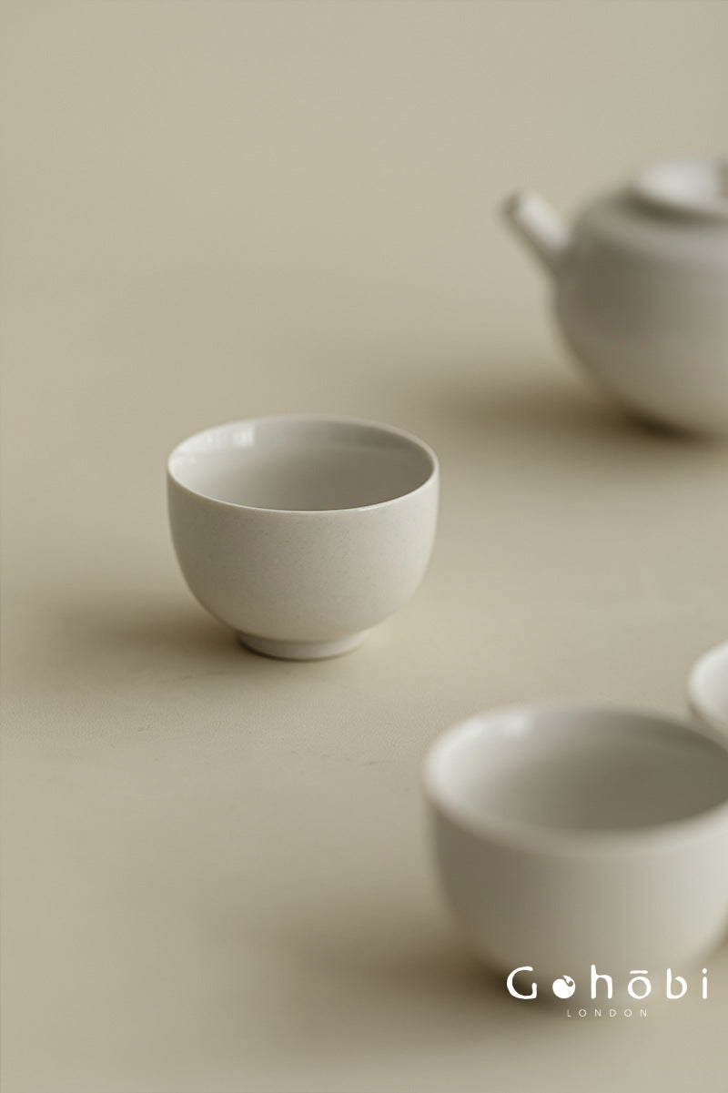 Gohobi Plant Ash Glaze Meditation Teacup – Thin Porcelain Small Gongfu Tea Cup