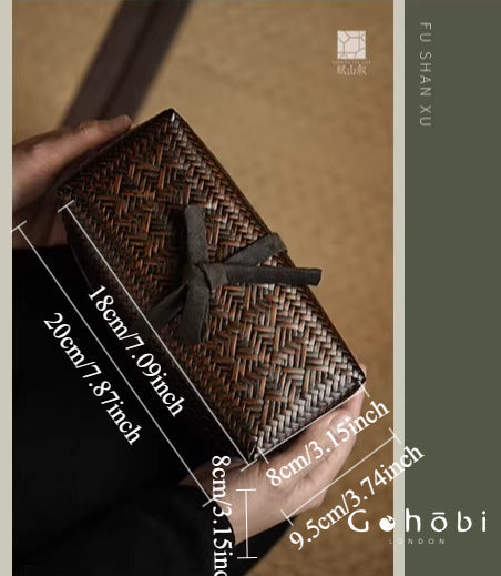 [賦山敘 x Gohobi] Gohobi Bamboo Travel Tea Box – Portable Tea Set Storage Bag with Carry Strap