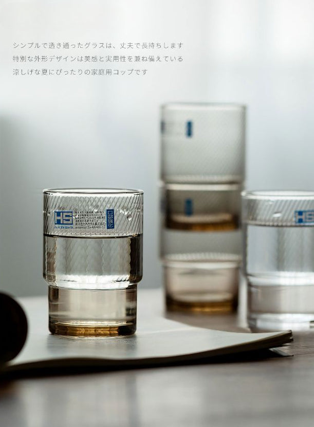 Gohobi Japanese Stackable Diagonal Glass Water Cup [Made In Japan]