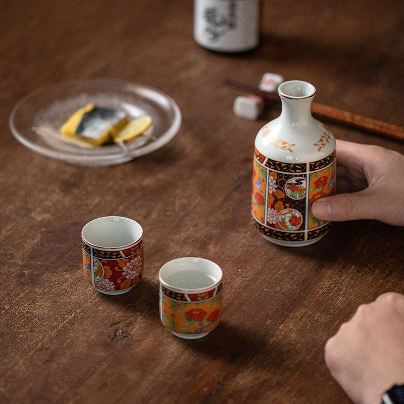 Gohobi Japanese Hasama Burnt Ceramic Hip Flask Set Tea Set Sake Set [Made In Japan]