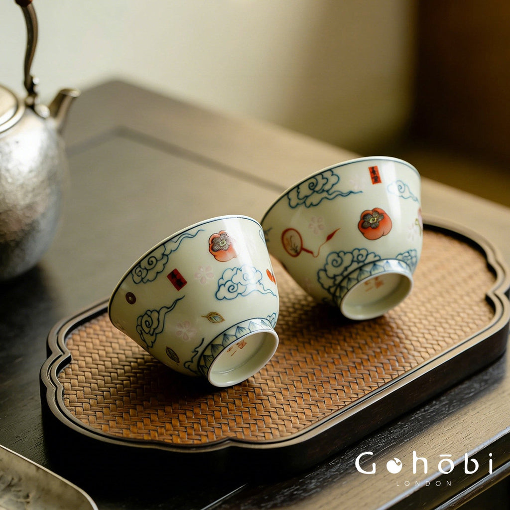 Gohobi Hand-Painted Linglong Porcelain Teacup – Jingdezhen Gongfu Tea Tasting Cup