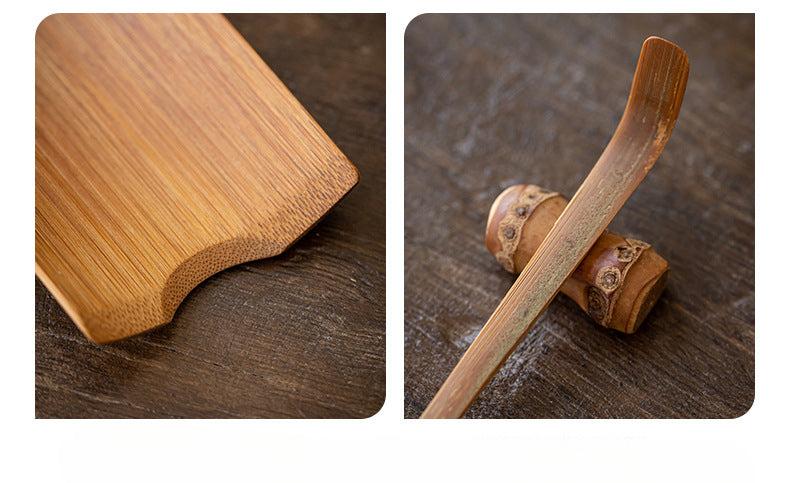 Gohobi Retro Bamboo Chaze Tea Tool Set – Handmade Chinese Tea Lotus Scoop, Teaspoon & Tea Needle Three-Piece Set