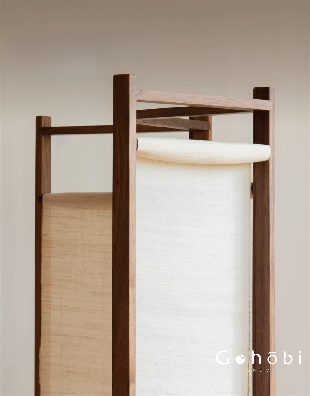 Gohobi Solid Wood Screen Coat Rack – Red Oak or Black Walnut Folding Hanger with Three or Four Panel Options | FSC Certified Furniture
